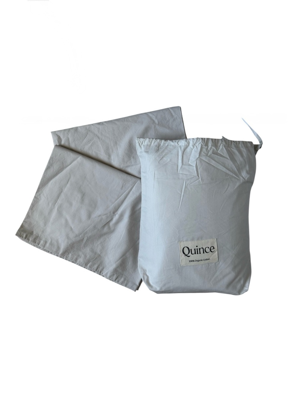 Quince Classic Organic Percale Fitted Sheet Set Light Grey